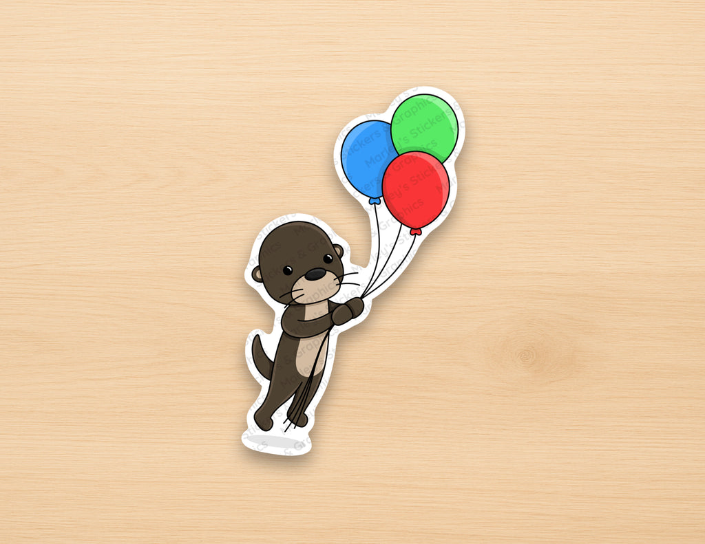 Lucy with Balloons Sticker