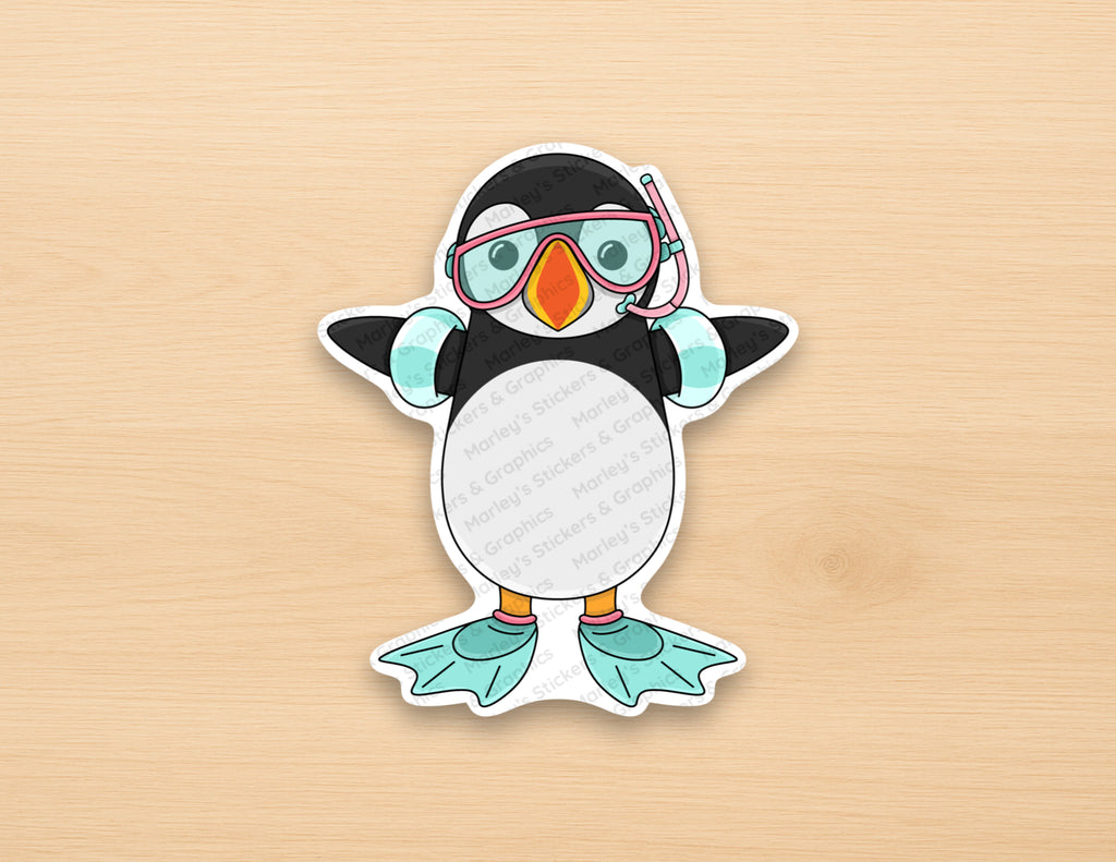 Puffer Swimming Sticker