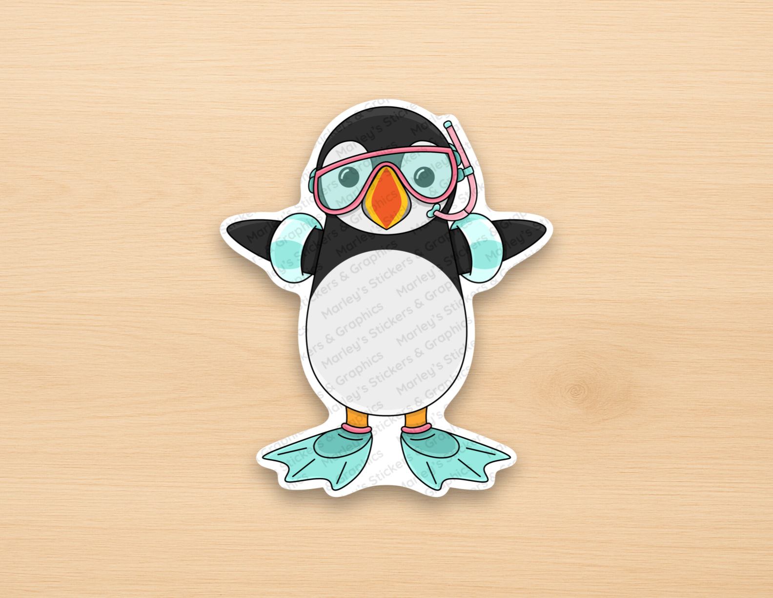 Puffer Swimming Sticker