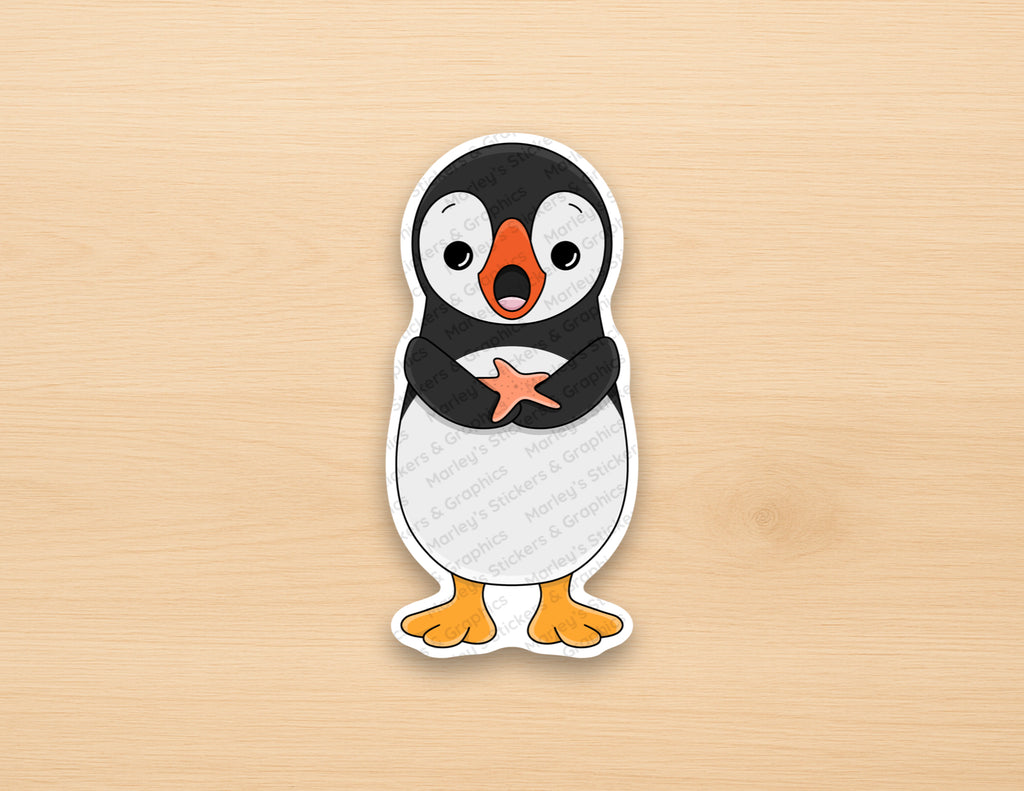 Puffer with a Starfish Sticker