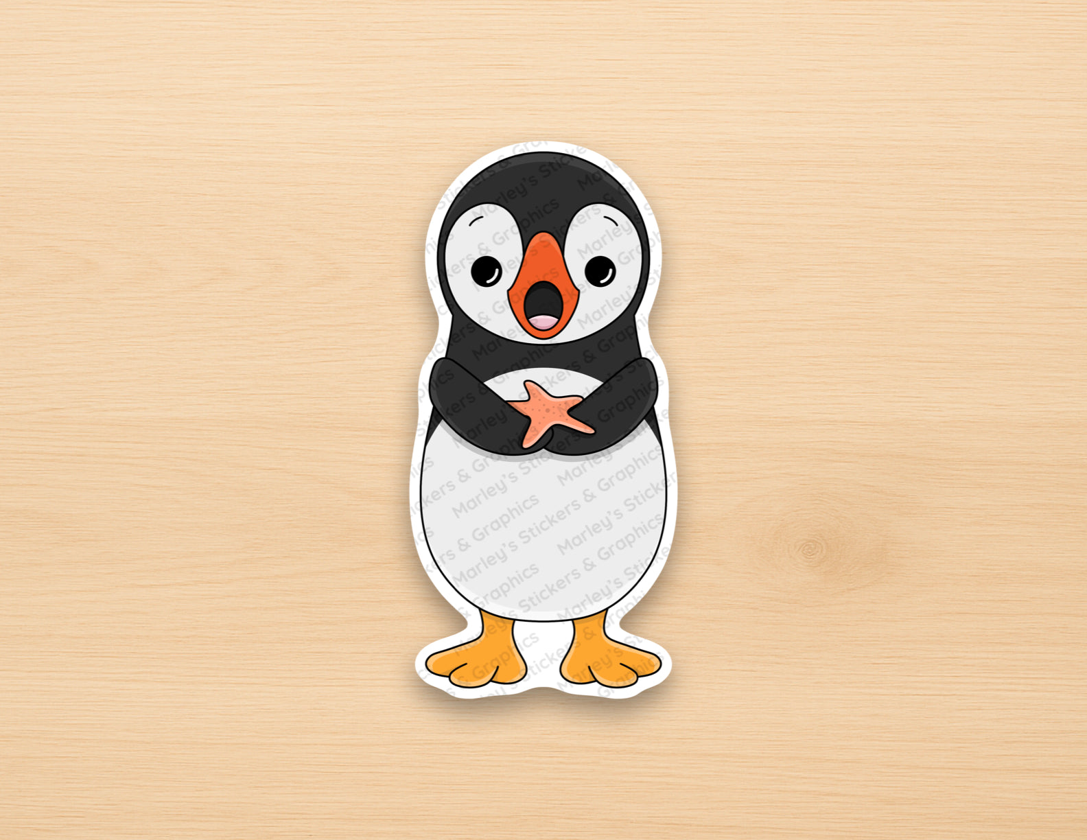 Puffer with a Starfish Sticker