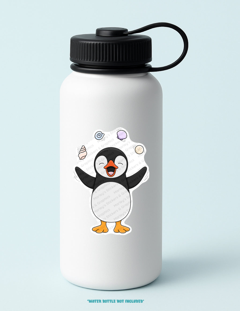 Puffer Juggling Shells Sticker