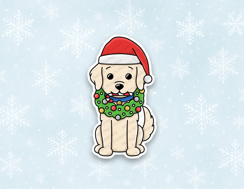 Holiday Retriever Sticker