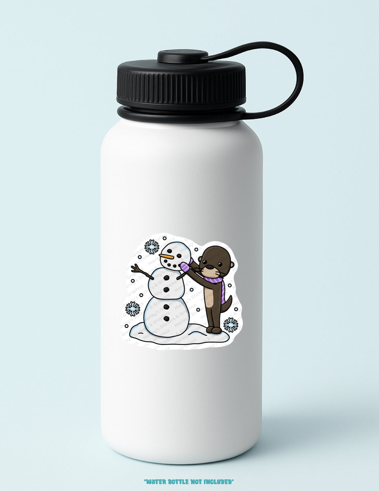 Lucy Building a Snowman Sticker