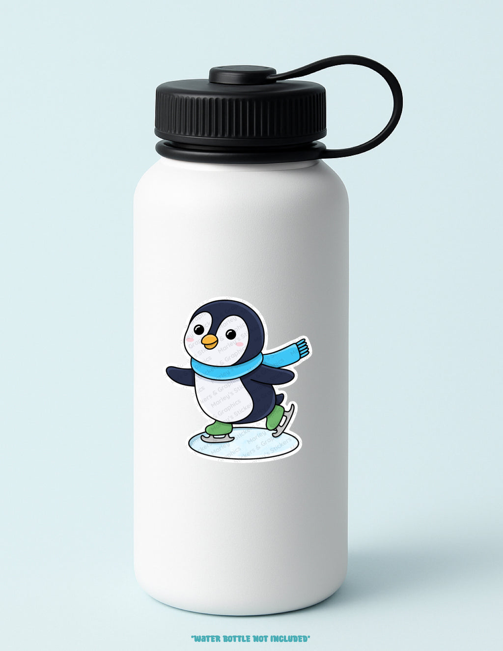 Skating Penguin Sticker
