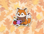 Fox with Apple Cider Sticker