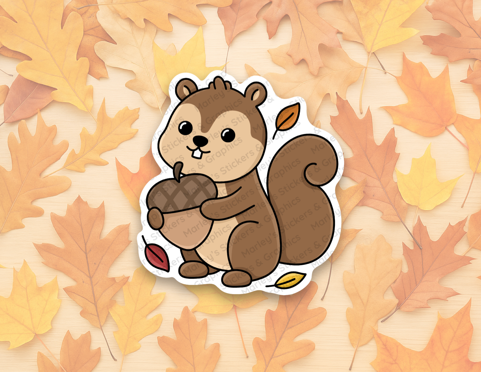 Squirrel with Acorn Sticker