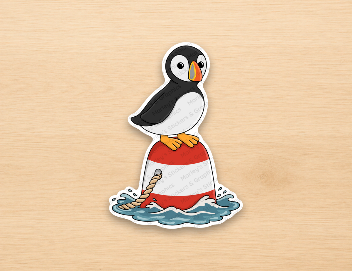 Puffin on a Buoy Sticker