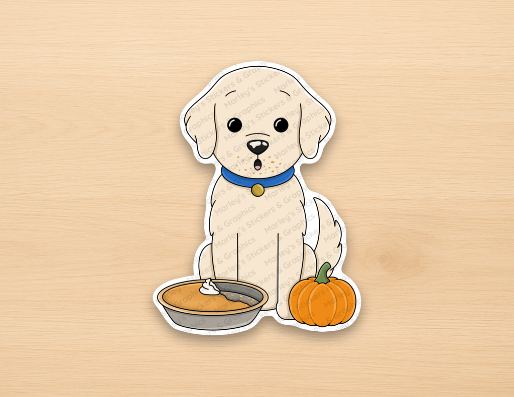 Cooper with Pumpkin Pie Sticker