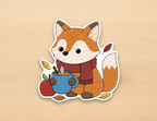 Fox with Apple Cider Sticker