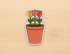 Pot of Tulips Sticker