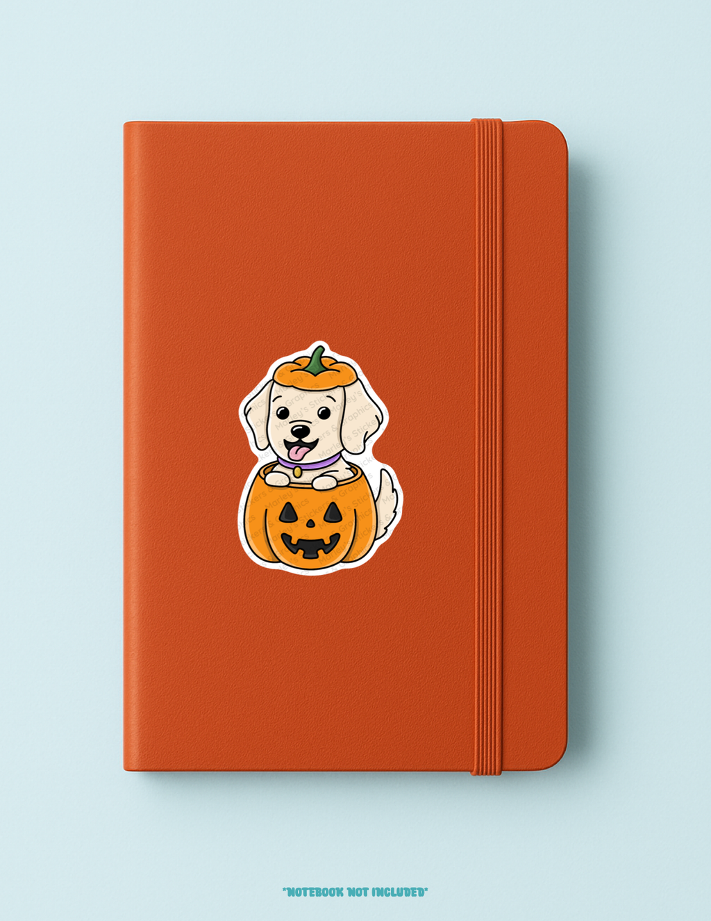 Dog in a Pumpkin Costume Sticker
