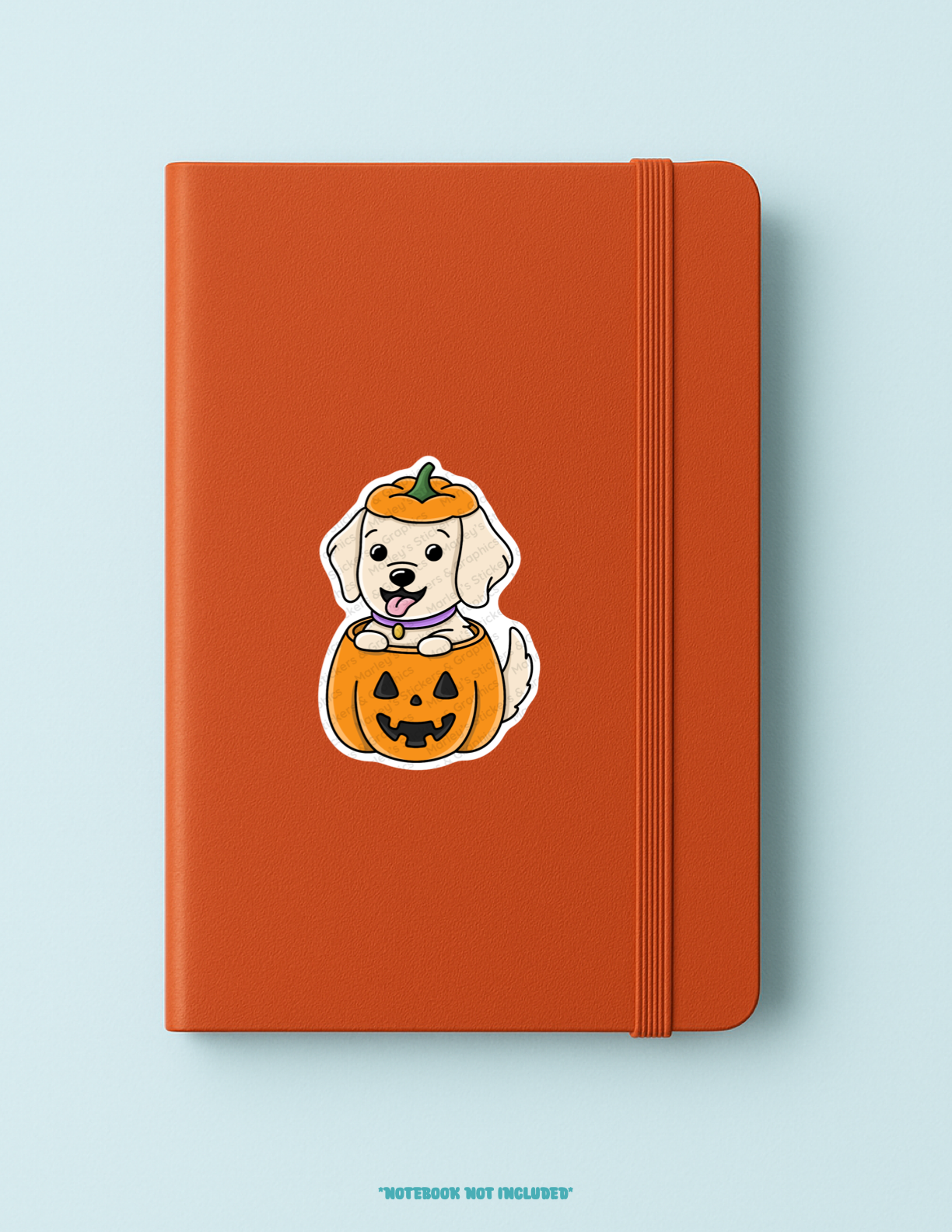 Dog in a Pumpkin Costume Sticker