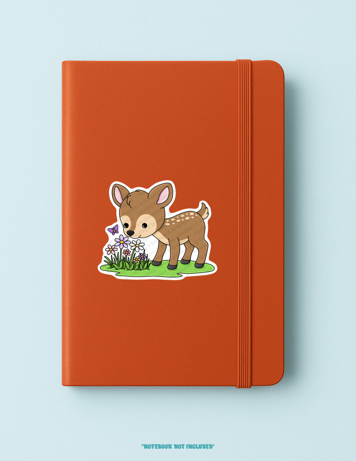 Deer Smelling Wildflowers Sticker