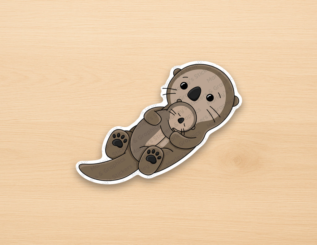 Sea Otters Floating Sticker