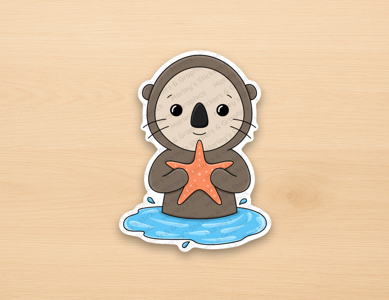 Sea Otter with a Starfish Sticker