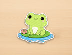 Frog on a Lily Pad Sticker