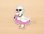 Pool Party Goose Sticker