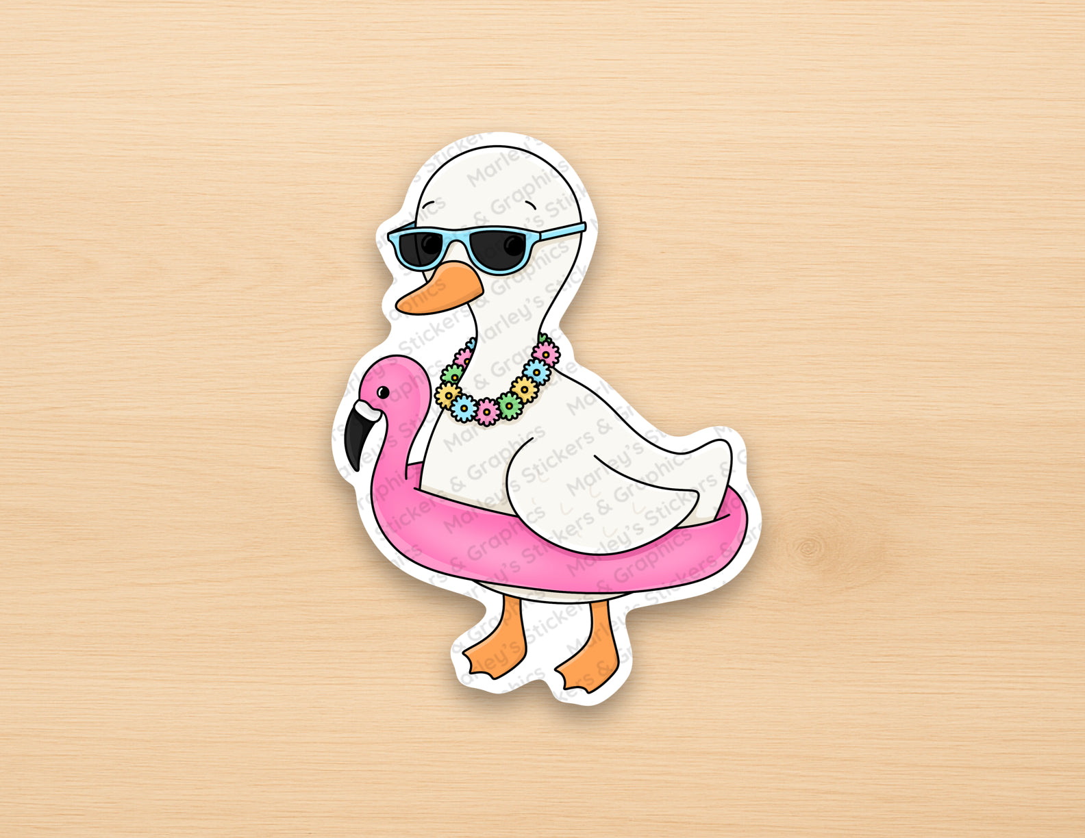 Pool Party Goose Sticker