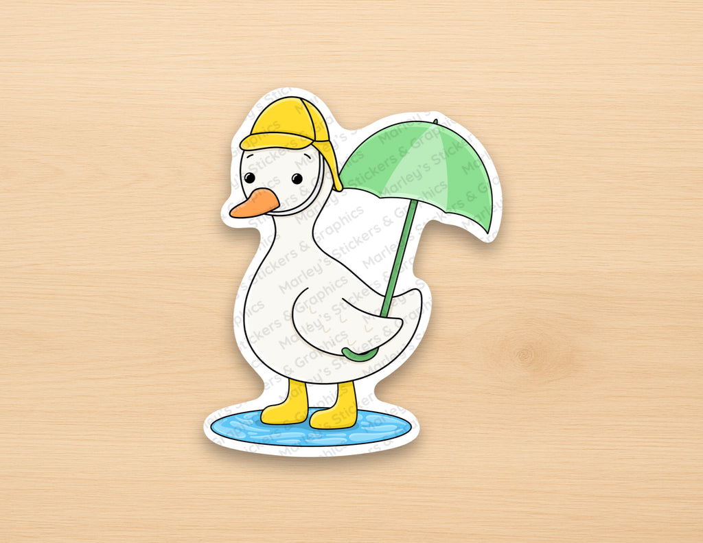Rainy Day Goose Sticker
