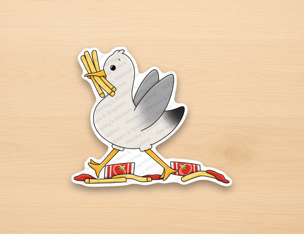 Seagull with Fries Sticker