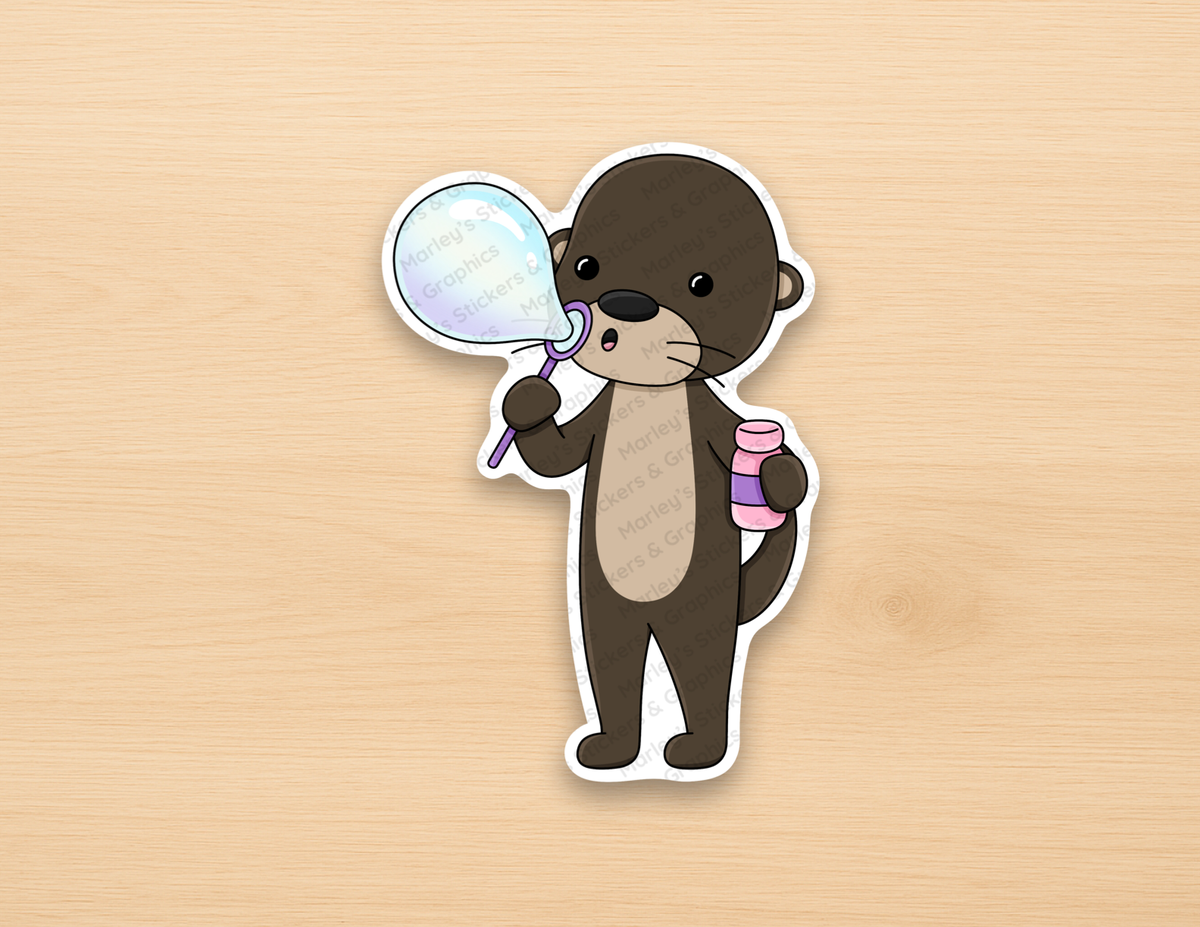 Lucy Blowing a Bubble Sticker