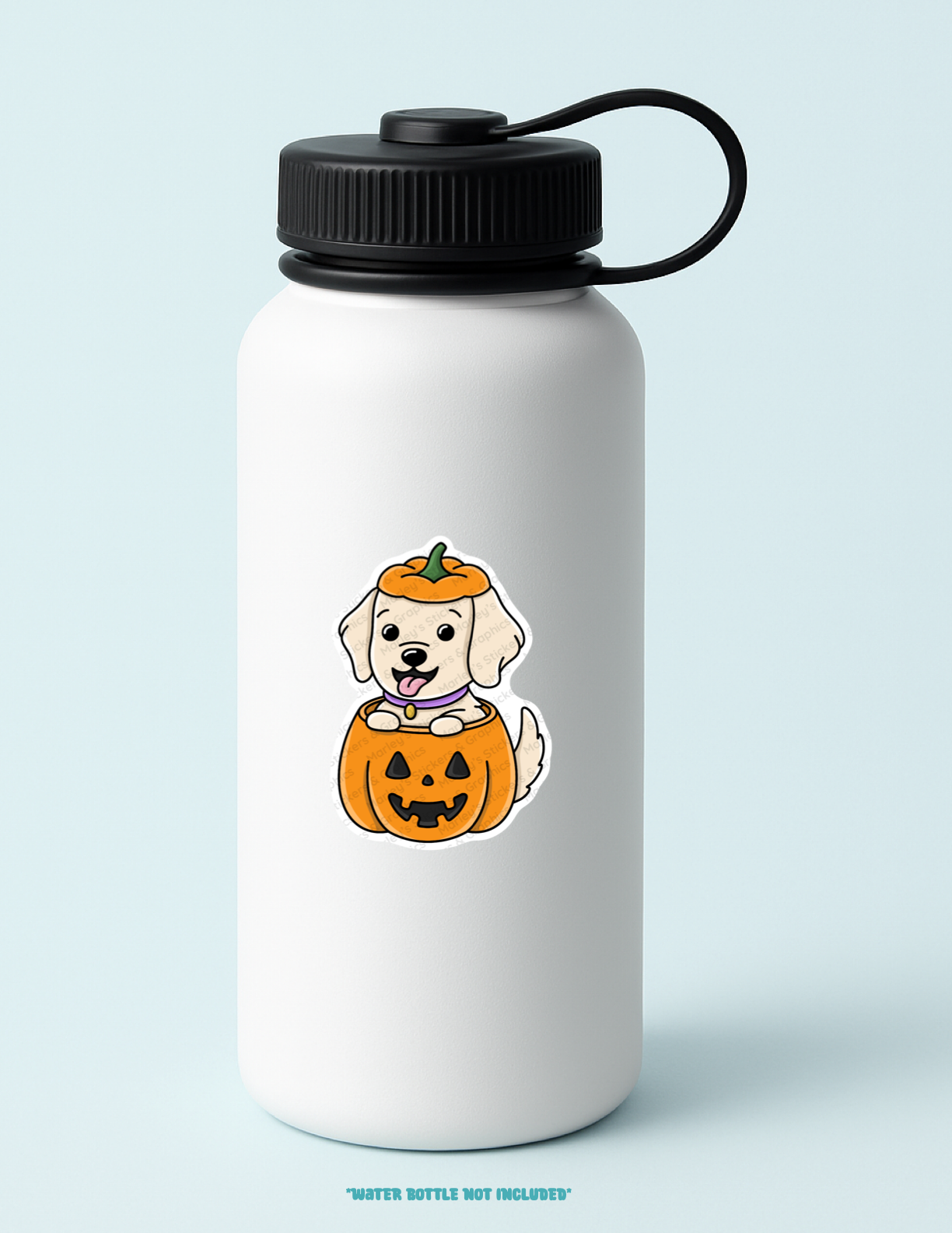 Dog in a Pumpkin Costume Sticker
