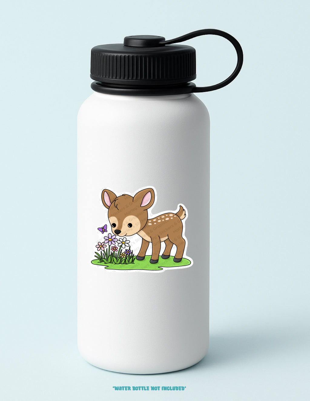 Deer Smelling Wildflowers Sticker