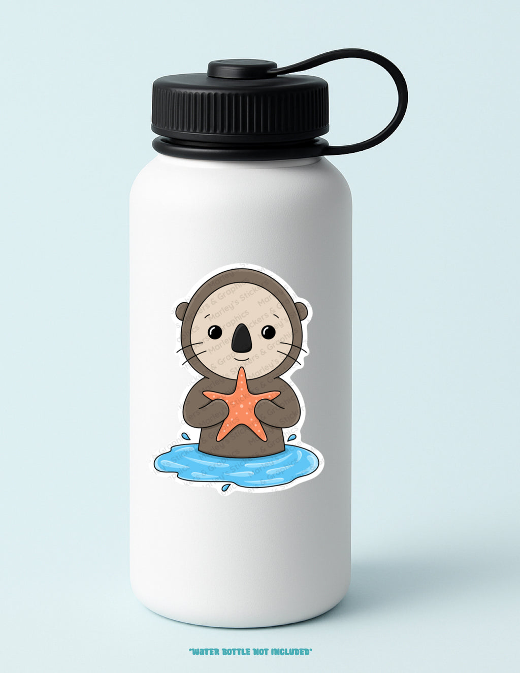 Sea Otter with a Starfish Sticker